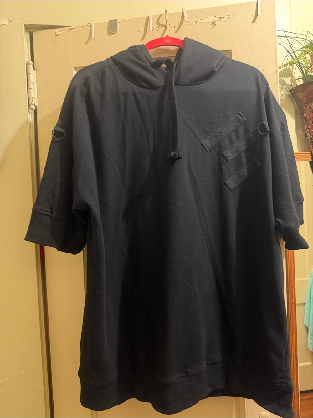 Men's Short-Sleeve Hooded Sweatshirt Black